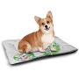 DayDayFun Letter I Pet Sleeping Mat Flower Pattern Portuguese Azulejo Art Color Scheme Mosaic Frame Design Waterproof and Machine Washable Blue Yellow Orange