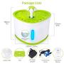 THMY Cat Water Fountain 2L Pet Drinking Fountain,LED Night Vision Water Level Window,Dog Fountain with DC Silent Pump,Heart Shape Flower Design,1 Silicon Mat & 1 Activated Carbon Filter,Green