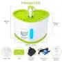 THMY Cat Water Fountain 2L Pet Drinking Fountain,LED Night Vision Water Level Window,Dog Fountain with DC Silent Pump,Heart Shape Flower Design,1 Silicon Mat & 1 Activated Carbon Filter,Green