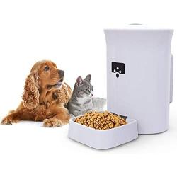 MOXNICE Smart Pet Feeder with 8L Large Volume, Load About 4.0KG of Feed, HD Video Call and Voice Recording, Support Wi-Fi Enabled App for Android and iOS, Fixed Position