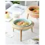 LORVOR Ceramic Pet Bowl Cat&Dog Food Water Basic Bowl with Adjustable Elevated Wooden Stand Protect Neck Joints Pet Feeding Bowls Easy to Clean Healthy Eating LORVOR Ceramic Pet Bowl Cat&Dog Food Water Basic Bowl with Adjustable Elevated Wooden Stand Protect Neck Joints Pet Feeding Bowls Easy to Clean Healthy Eating