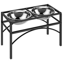 Dog Bowls Elevated,Stainless Steel Raised Dog Food Water Bowls (Large)