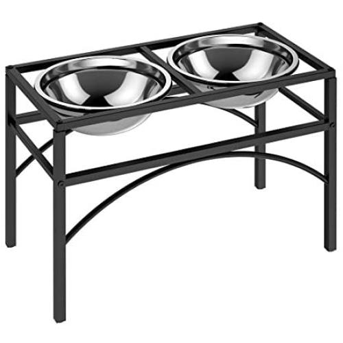 Dog Bowls Elevated,Stainless Steel Raised Dog Food Water Bowls (Large)