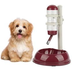 Pet Dog Drinking Fountain, Dog Cat Dish Bottle Bowl Water Dispenser Height Adjustable Automatic Feeding Water Dispenser Drinker Food Feeder