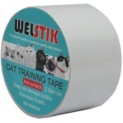 WELSTIK Pet Couch Protector - Pet Cat Dog Claw Training Tape to Protect Furniture,Couch,Door,Carpet,Door Protector,2.5 inches x 15 Yards,Clear