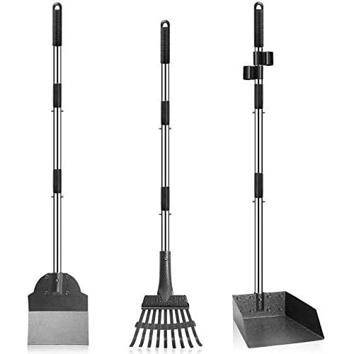 Balhvit Dog Pooper Scooper, Adjustable Long Handle Metal Tray, Rake and Spade Poop Scoop, Ergonomic Length, Strong and Sturdy, Pet Waste Removal for Large Dogs and Pets, Great for Lawns & Gravel Balhvit Dog Pooper Scooper, Adjustable Long Handle Metal Tray, Rake and Spade Poop Scoop, Ergonomic Length, Strong and Sturdy, Pet Waste Removal for Large Dogs and Pets, Great for Lawns & Gravel