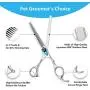 Dog Cat Grooming Straight, Curved, Thinning/Blending/Chunker Scissors Kit, JP-440C Stainless Steel Pet Hair Cutting/Trimming Shears Dog Cat Grooming Straight, Curved, Thinning/Blending/Chunker Scissors Kit, JP-440C Stainless Steel Pet Hair Cutting/Trimming Shears
