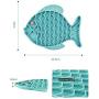 Soly Teche Cat Food Bowls, Fish-Shaped Cat Slow Feeder, Pet Lick Mat for Dog Cats, Cat Puzzle Feeder IQ Treat Mat, Anxiety Relief Pet Feeder