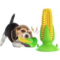 NMGGGU Dog chew Toys Corn Aggressive Chewer Fixed Large Medium Dogs Educational Toy Tooth Brush Indestructible Squeaky Interactive pet Care Teeth Cleaning Toys Upgrade Suction Cup