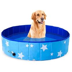 FANKUTOYS Pet Swimming Pool, Foldable pet Bath (for Large and Medium Dogs) Outdoor PVC Swimming Bath