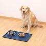Hiado Dog Bowl Mat Small (19x12), Large (24x16), Raised Edges Non Skid Spill Proof with Lip Waterproof Silicone for The Floor