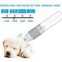 jiaboyu Dog Nail Grinder and Clippers Dog Nail Trimmer with 3 Ports Professional Pet Nail Trimmer Stepless Speed Electric Dog Nail File Grooming Smoothing for Small Medium Large Dogs and Cats