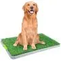PAWISE Large Dog Pee Grass Training Mat, Artificial Dog Potty Grass for Indoor and Outdoor Use, 27'' x 17