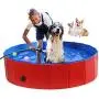 Folomie Red Foldable Hard Plastic PVC Dog Pet Swimming Pool, Backyard Collapsible Kiddie Pool Plastic, Outdoor Baby Bath Tub, Plastic Portable Pool for Large Small Dogs Cats and Kids Folomie Red Foldable Hard Plastic PVC Dog Pet Swimming Pool, Backyard Collapsible Kiddie Pool Plastic, Outdoor Baby Bath Tub, Plastic Portable Pool for Large Small Dogs Cats and Kids