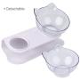 Legendog Double Cat Bowls, Anti Skid 15°Tilted Cat Dishes Neck Protective Cat Food Water Bowls, Cat Bowls with Stand, Cat Feeder Pet Feeding Bowls with Food Scoop for Cats and Small Dogs