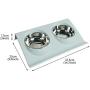 MXCELL Double Dog Bowl Pet Feeding Station, Stainless Steel Water and Food Bowls with Nonslip Raised PP Station, Premium Quality Dog Bowl Holder for Medium Dogs Cats Puppies