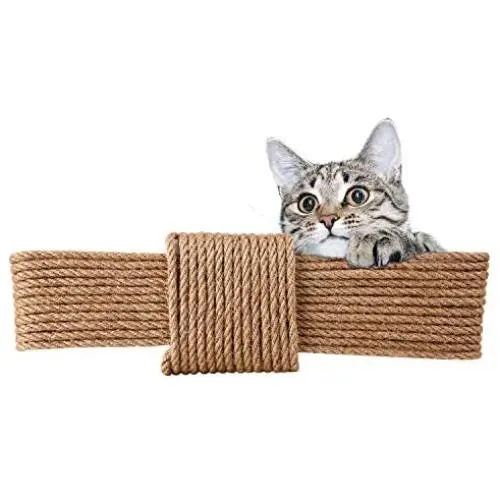 ASENKU Cat Natural Sisal Rope, Replacement Cat Scratching Post Hemp Rope, 6mm Sisal Rope for Repairing, Recovering or DIY Scratcher, Playing Flexible Scratching Pad for Cats Toys Gift ASENKU Cat Natural Sisal Rope, Replacement Cat Scratching Post Hemp Rope, 6mm Sisal Rope for Repairing, Recovering or DIY Scratcher, Playing Flexible Scratching Pad for Cats Toys Gift