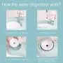 OePet 2 in 1 Dog Cat Slow Feeder Water and Food Bowl - Detachable Double Bowls Automatic Water Dispenser - Anti-Gulping Bloat Stop - Dog Bowl and Cat Bowl for Cat Small Size Dog