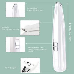 G.C Dog Clippers Grooming Kit with LED Light 2 Speed Low Noise USB Rechargable Electric Pet Hair Trimmers