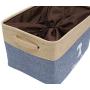 Brabtod Large Canvas Doggie Toy Bin Dog Toy Storage Basket Box with Handles and Drawstring Closure - Idea for Organizing Pet Toys, Blankets, Leashes, Towel, Coats, Diaper