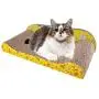 Cat Scratch Pad, Scratching Post,Scratcher Cardboard, Scratching Toy, Corrugated Cat Scratcher Lounge, Unique Double Texture Surface Durable Design, Wave Curved Shape, Reversible, with Organic Catnip
