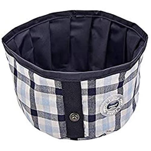Puppia Neil Round Portable Bowl, Navy, One Size