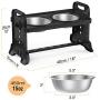 Pawaboo Elevated Dog Bowls, Adjustable to 4 Heights Stainless Steel Dog Dish Bowls, Removable Raised Stand No Spill Pet Food Water Feeding Bowls for Small Medium Dogs Cats, Home & Outdoor Use