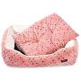 Amazon Basics Cuddler Bolster Pet Bed, Pink Polka Dots
