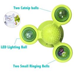 MARIANNA Windmill Cat Toys for Indoor Interactive Catnip Balls Turntable Teasing Pet Toy with Suction Cup