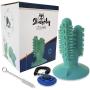 Shasoly Dog Toothbrush Chew Toy - Deep Cleaning Dog Toothbrush Toy to Protect Dental Health Bundled with Toothbrush and Bonus Clicker for Training - Pet Happiness Approved Dog Dental Toy in Sky Blue
