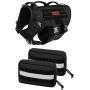 OneTigris Large Tactical Dog Harness, No Pull Adjustable Dog Harness with 3 Handles/Backpack Pouch,Service Dog Vest for Training Walking Hiking(Black,L)