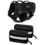 OneTigris Large Tactical Dog Harness, No Pull Adjustable Dog Harness with 3 Handles/Backpack Pouch,Service Dog Vest for Training Walking Hiking(Black,L)