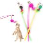 Woais Faux Mouse Roped Rod Dangle for Pet Fun Playing Tools Chaser Simulated Mice Funny Interactive Toy Cat Play Toy