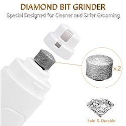 Qukpa Dog Nail Grinder Upgraded with 2 Lights,Professional 2-Speed Electric Rechargeable Pet Nail Trimmer for Small Medium Large Dogs & Cats & Pets Low Noise,Quiet Paws Grooming with 3 Grinding Ports