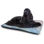 DayDayFun Winter Pet Placemat Europe Alps Rising Sun Peaceful Quiet Morning Scenery Snowy Hills ICY Weather Various Styles and Sizes of Pet Mats Blue Black White