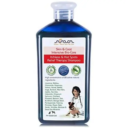 Arava Natural Medicated Dog Shampoo – Antibacterial Antifungal Anti Yeast Anti ITCH Dog Shampoo - Healthy Skin & Coat - First Aid in Hot Spots Ringworm Scrapes Abrasions & Dermatologic Infections 