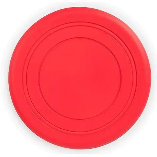 1 Pack Durable Rubber Dog Frisbee, 100% Soft Natural Non-Toxic Tough Rubber Training Frisbee, Strong Clean Chew Toy(Red/Blue,17.5cm) 1 Pack Durable Rubber Dog Frisbee, 100% Soft Natural Non-Toxic Tough Rubber Training Frisbee, Strong Clean Chew Toy(Red/Blue,17.5cm)