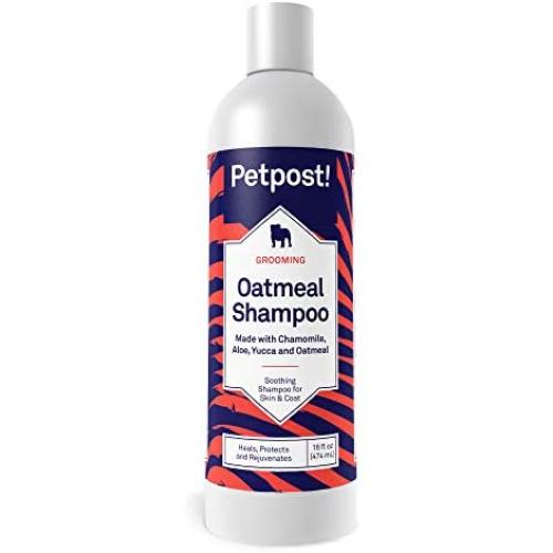 Petpost | Oatmeal & Chamomile Shampoo for Dogs with Dry Skin - Naturally Heals, Protects, & Rejuvenates Dog Skin & Coat - Oatmeal, Chamomile, Aloe & Yucca Formula