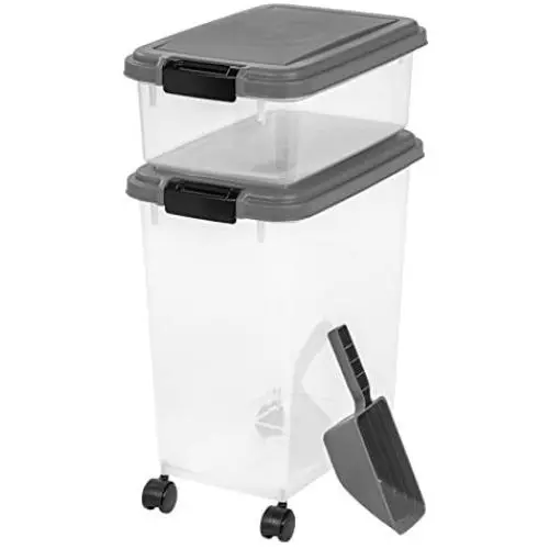 IRIS USA 3 Piece Airtight Pet Food Storage Container Combo IRIS USA 3 Piece Airtight Pet Food Storage Container Combo