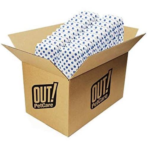 OUT! Disposable Male Dog Diapers | Absorbent Male Wraps with Leak Protection | Excitable Urination, Incontinence, or Male Marking (M/L, 96 ct)