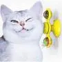 PICKME 3 in 1 Multifunctional Cat Toy Windmill Cat Toy Turntable Teasing Cat Toy Scratching Cat Hair Brush Cat Tooth Brush with Titanium Pet,2Pack