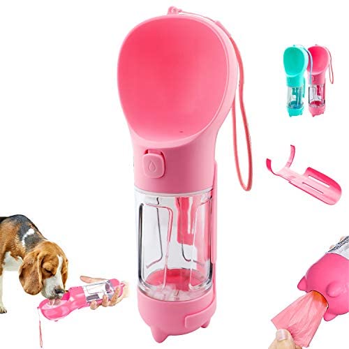 BenRich Dog Water Bottle, BPA Free Leak Proof Puppy Pet Water Dispenser Drinking Feeder Bowl for Travel, Outdoor, Walking, Hiking, Food Grade Plastic One_Handed Operation