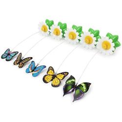 S-D-A Electric Rotating 360 Pet Cat Toys for Cats Toy Colorful Butterfly Bird Seat Scratch Funny Pet Toys for Cat Kitten Intelligence