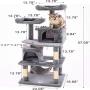 Cat Tree Condo, Multi-Level Cat Tree Kitten Activity Tower Pet Kitty Play House with Cozy Perches Cat Tree Scratching Post Cat Activity Tree, 57.08 Stable Cat Tower Cat Condo Pet Play House.