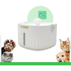 PUDAAM Pet Water Fountain, 1.9L Capacity LED Light and Water Shortage Alarm, Automatic Pet Water Fountain, Anti Overturning Design Water Fountain for Cats and Dogs, White