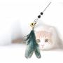 BeesClover Pet Manual Beads Feather Cat Teaser with Wooden Handle Puzzle Toy pet Gift