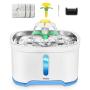 VinDox Cat Water Fountain, 84oz/2.5L Pet Water Fountain Stainless Steel for Cat and Dog,Auto Power Off Pump, Pet Fountain with 3 Replacement Filters & 1 Brush, Water Level Window with LED Light