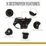 OneTigris Large Tactical Dog Harness, No Pull Adjustable Dog Harness with 3 Handles/Backpack Pouch,Service Dog Vest for Training Walking Hiking(Black,L)
