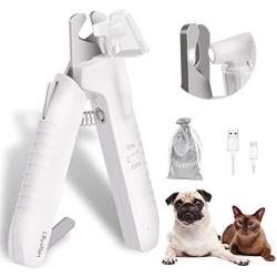 LByzHan Dog Cat Nail Clippers Toenail Clippers with Ultra Bright LED Light and Safety Lock, Pet Nail Trimmers with Nails Collector, Foldable Nail File, Suitable for Small Medium and Large Breeds