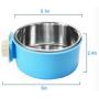 Joyoldelf Dog Bowl Feeder Pet Puppy Food Water Bowl, 2-in-1 Plastic Bowl & Stainless Steel Bowl, Mountable Cat/Rabbit/Bird/Hamster/Shitzu/Ferret Food Basin Dish Perfect for Crates
